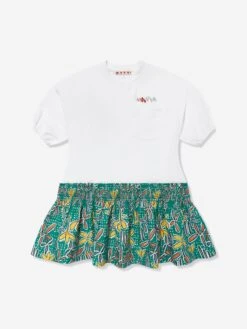 Girls Carioca Print Dress In Green