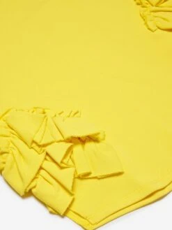 Girls Sleeveless Ruffle Sweater Dress In Yellow -Monna Clothing Shop MNIS4020 YELLOW 4