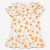 Baby Girls Flower Print Dress In White -Monna Clothing Shop MNIS4037 WHITE 1