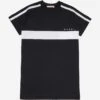 Girls Striped Logo T-Shirt Dress In Black 1 Girls Striped Logo T-Shirt Dress In Black -Monna Clothing Shop MNIS4043 BLACK 1