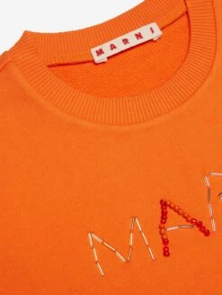 Girls Fleece Logo Dress In Orange -Monna Clothing Shop MNIS4095 ORANGE 3