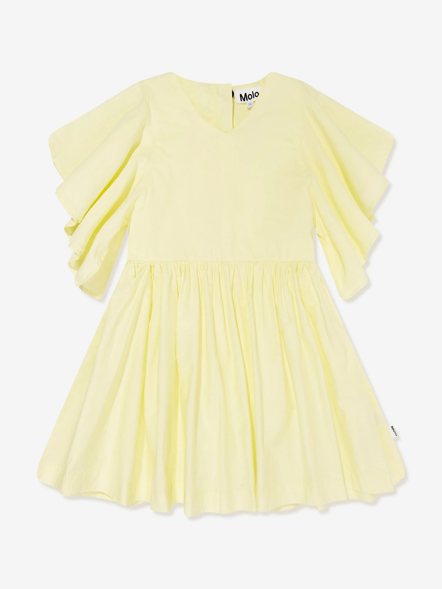 Molo Girls Frilled Dress In Yellow 3 Molo Girls Frilled Dress In Yellow