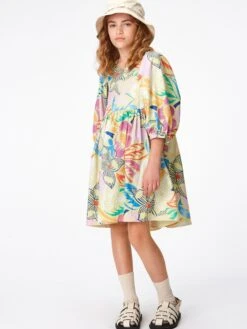 Molo Girls Floral Print Dress In Multicolour -Monna Clothing Shop MOLS4111 CHARLESTON FLORAL 2