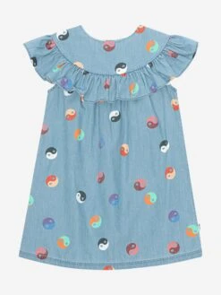 Molo Girls Yin Yang Dress In Blue
