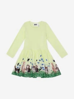 Molo Baby Girls Yin Yang Kitten Dress In Multicolour