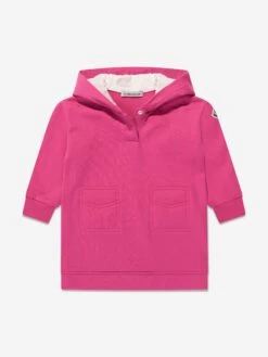 Baby Girls Hooded Sweater Dress In Pink