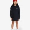 Girls Hooded Sweater Dress In Navy 1 Girls Hooded Sweater Dress In Navy -Monna Clothing Shop MONA3124