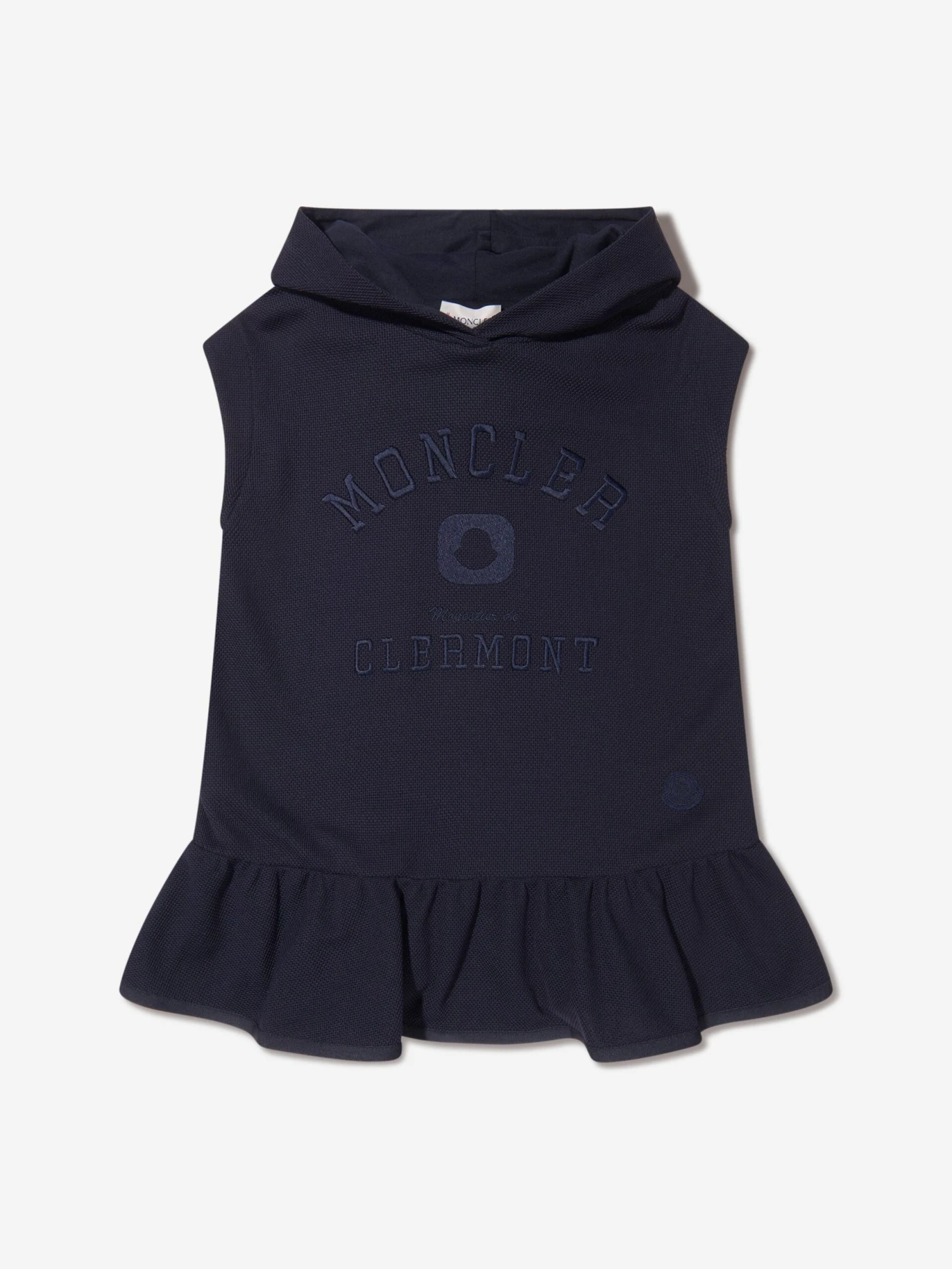 Girls Sleeveless Hooded Dress In Navy 3 Girls Sleeveless Hooded Dress In Navy