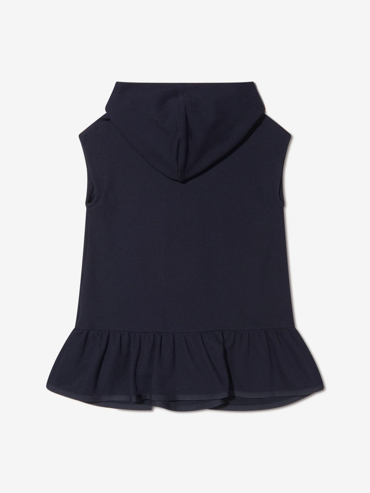 Girls Sleeveless Hooded Dress In Navy 4 Girls Sleeveless Hooded Dress In Navy - Image 2
