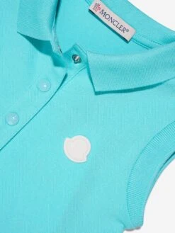 Baby Girls Sleeveless Polo Dress In Turquoise -Monna Clothing Shop MONCLER 240497 3