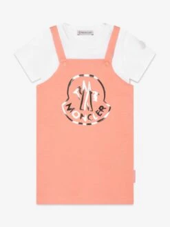 Baby Girls T-Shirt And Dress Set In Peach
