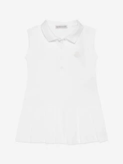 Baby Girls Sleeveless Polo Dress In White -Monna Clothing Shop MONCLER 786320 1