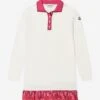 Girls Long Sleeve Polo Dress In White 2 Girls Long Sleeve Polo Dress In White -Monna Clothing Shop MONCLER D66761 1