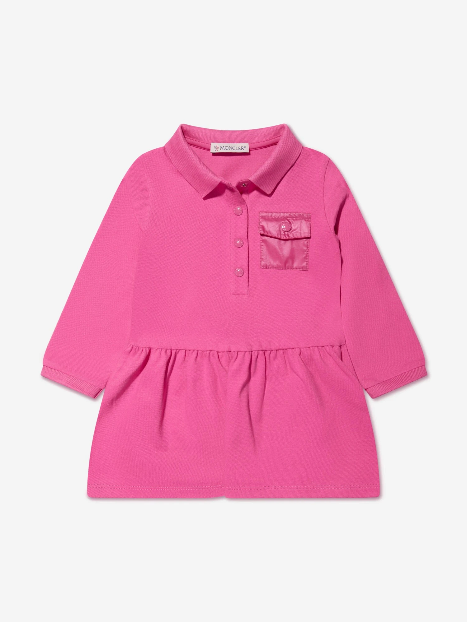 Baby Girls Long Sleeve Pocket Dress In Pink 3 Baby Girls Long Sleeve Pocket Dress In Pink