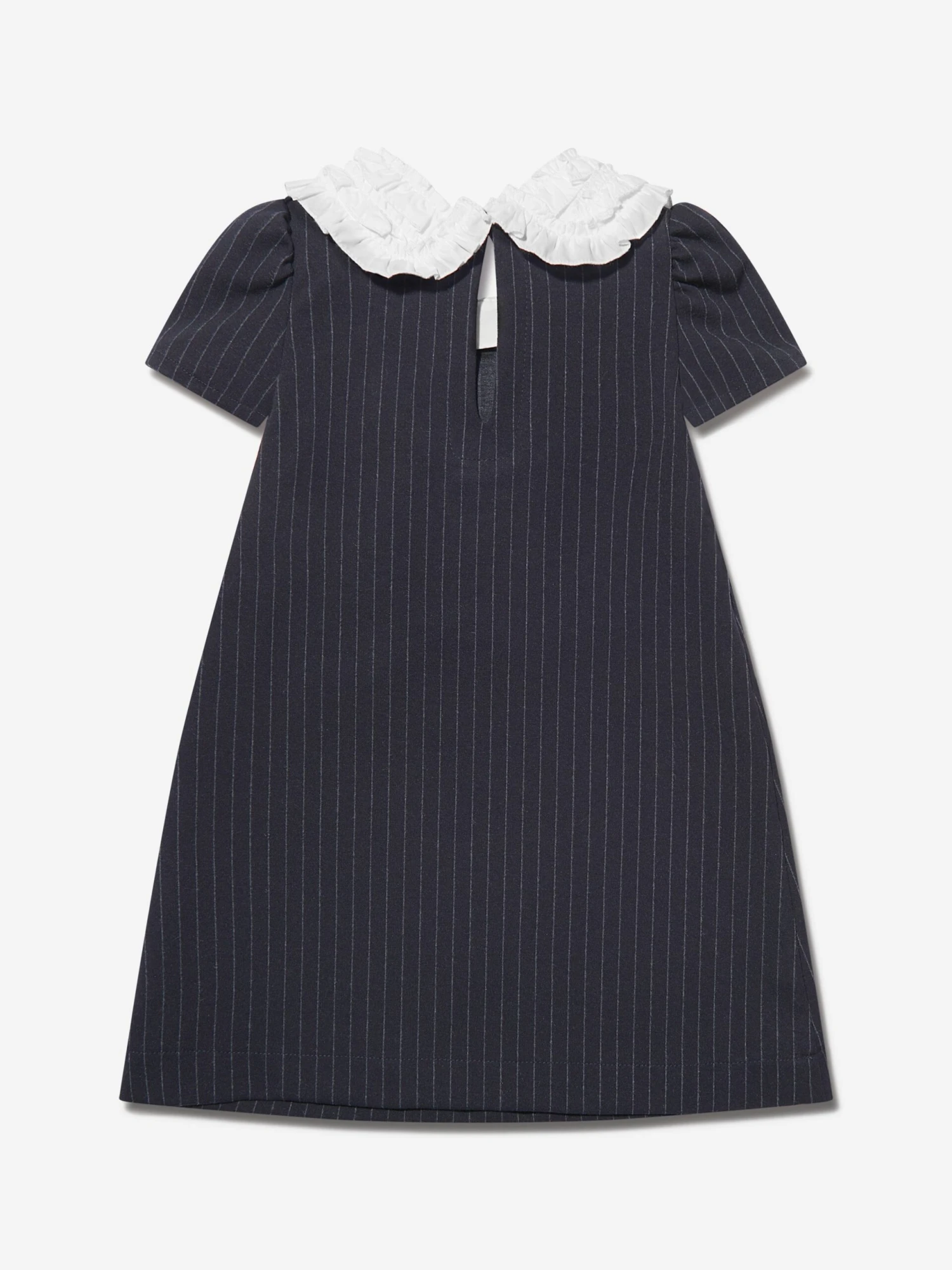 Monnalisa Girls Pinstripe Milano Bow Dress 4 Monnalisa Girls Pinstripe Milano Bow Dress - Image 2