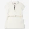 Girls Half Zip Polo Dress In White 1 Girls Half Zip Polo Dress In White -Monna Clothing Shop MONS3192 034 1