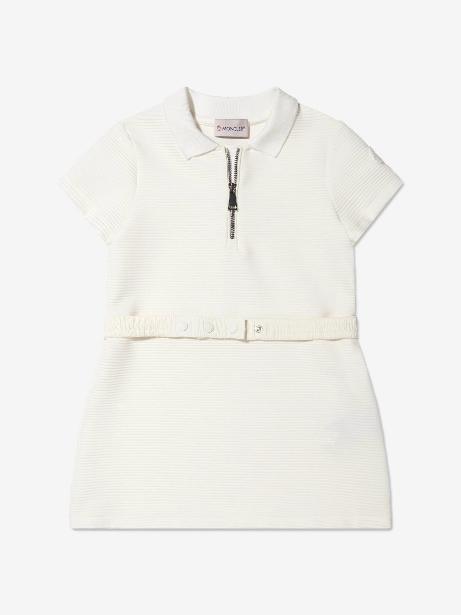 Girls Half Zip Polo Dress In White 3 Girls Half Zip Polo Dress In White