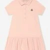 Girls Logo Polo Dress In Pink 2 Girls Logo Polo Dress In Pink -Monna Clothing Shop MONS3193 PASTEL PINK 1