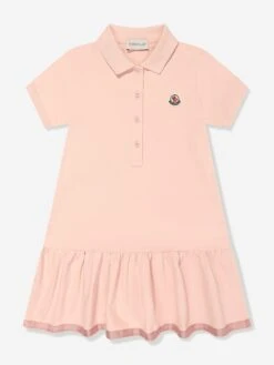 Girls Logo Polo Dress In Pink