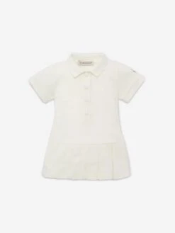Baby Girls Branded Polo Dress In White
