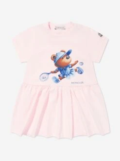 Baby Girls Tennis Bear Dress In Pink