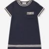 Girls A-Line Pocket Dress In Navy -Monna Clothing Shop MONS4108 NAVY 1