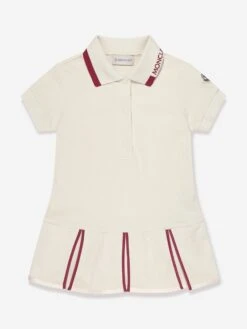 Girls Logo Polo Dress In Ivory
