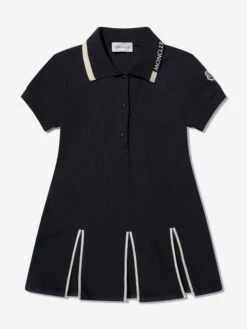 Girls Logo Polo Dress In Navy