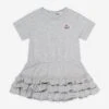 Baby Girls Frilly T-Shirt Dress In Grey -Monna Clothing Shop MONS4153 GREY 1