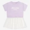 Baby Girls Logo T-Shirt Dress In Purple -Monna Clothing Shop MONS4154 PASTEL PURPLE 1