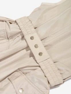 Girls Sleeveless Pocket Dress In Beige -Monna Clothing Shop MONS4196 TAN 4