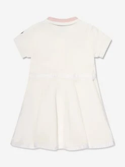 Girls Logo Polo Dress In White -Monna Clothing Shop MONS4229 NATURAL 2