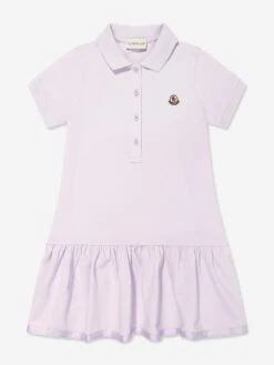 Girls Logo Polo Dress In Purple