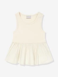 Girls Sleeveless Dress In Ivory