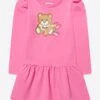 Girls Teddy Bear Sweater Dress In Pink