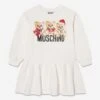 Girls Teddy Logo Sweater Dress In Ivory -Monna Clothing Shop MOSA3048 10063 1