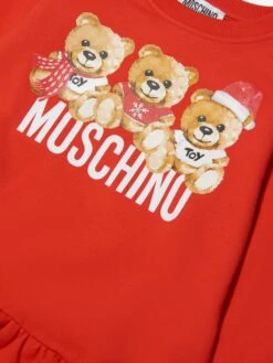 Girls Teddy Logo Sweater Dress In Red 8 Girls Teddy Logo Sweater Dress In Red -Monna Clothing Shop MOSA3049 50109 3