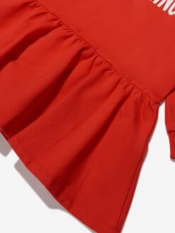 Girls Teddy Logo Sweater Dress In Red 9 Girls Teddy Logo Sweater Dress In Red -Monna Clothing Shop MOSA3049 50109 4