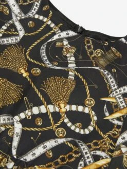 Girls Chain Print Dress In Black -Monna Clothing Shop MOSA3054 82625 4