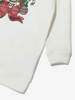 Baby Girls Holiday Sweater Dress In Ivory -Monna Clothing Shop MOSA3135 10063 4