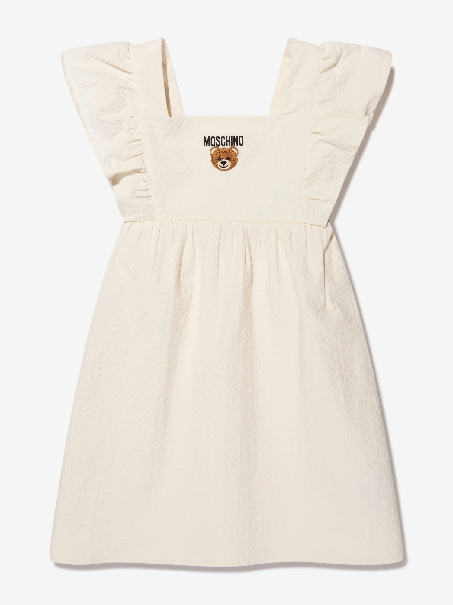 Girls Teddy Ruffle Sleeve Dress In White 3 Girls Teddy Ruffle Sleeve Dress In White