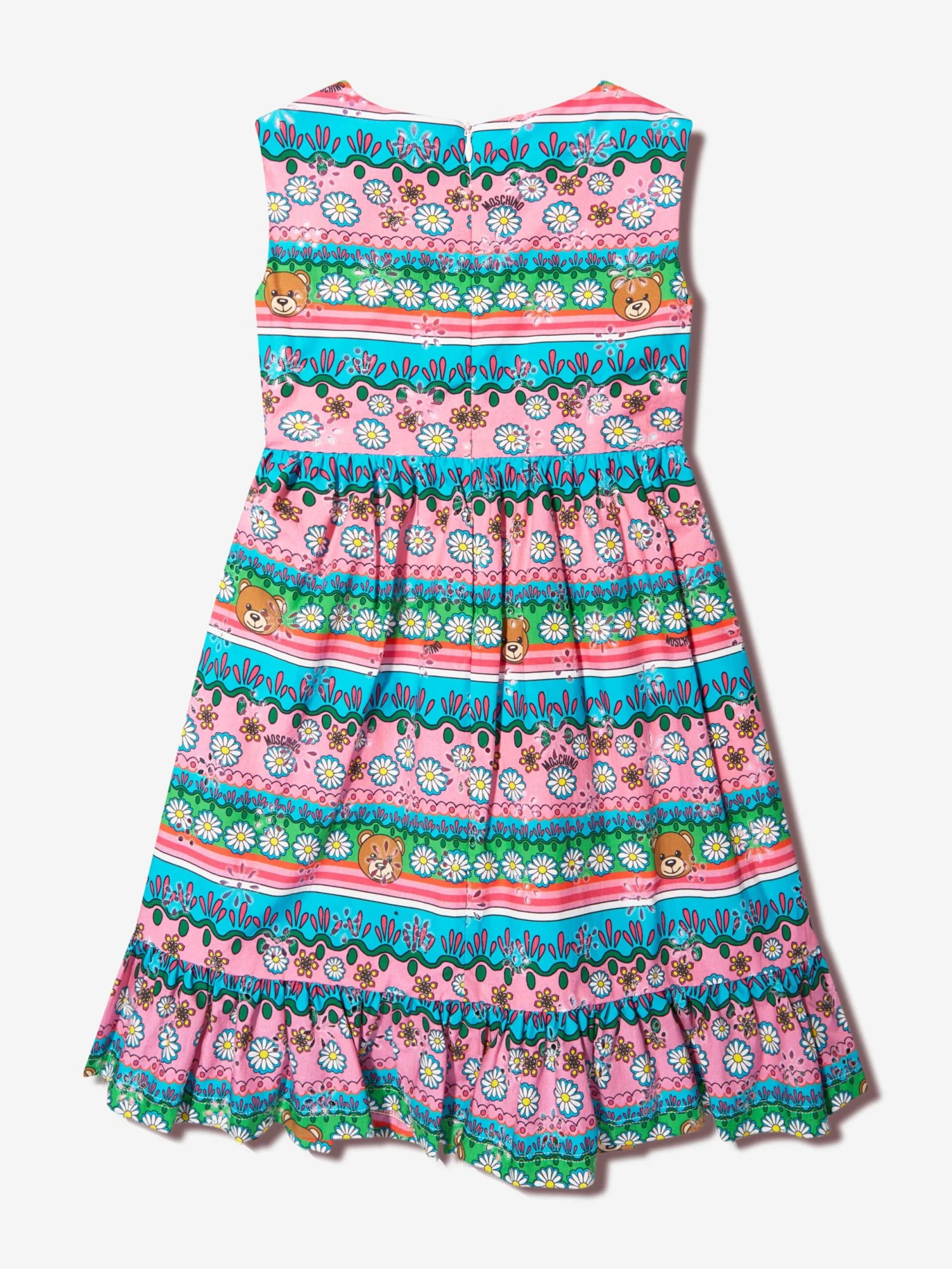 Girls Sleeveless Patterned Dress In Multicolour 4 Girls Sleeveless Patterned Dress In Multicolour - Image 2