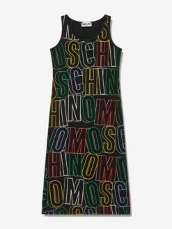 Girls Maxi Logo Dress In Black