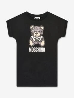 Girls Teddy Logo Jersey Dress In Black