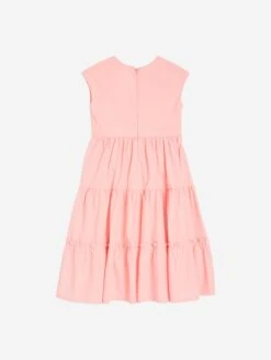Girls Cotton Midi Dress In Pink -Monna Clothing Shop MOSS4039 2