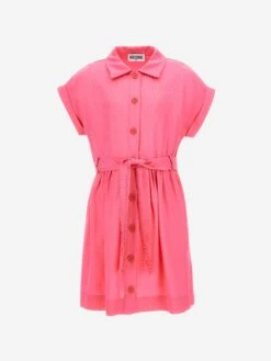 Girls Logo Shirt Dress In Pink