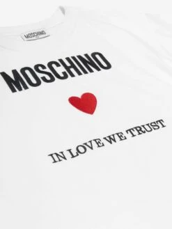 Girls Logo T-Shirt Dress In White -Monna Clothing Shop MOSS4044 WHITE 4