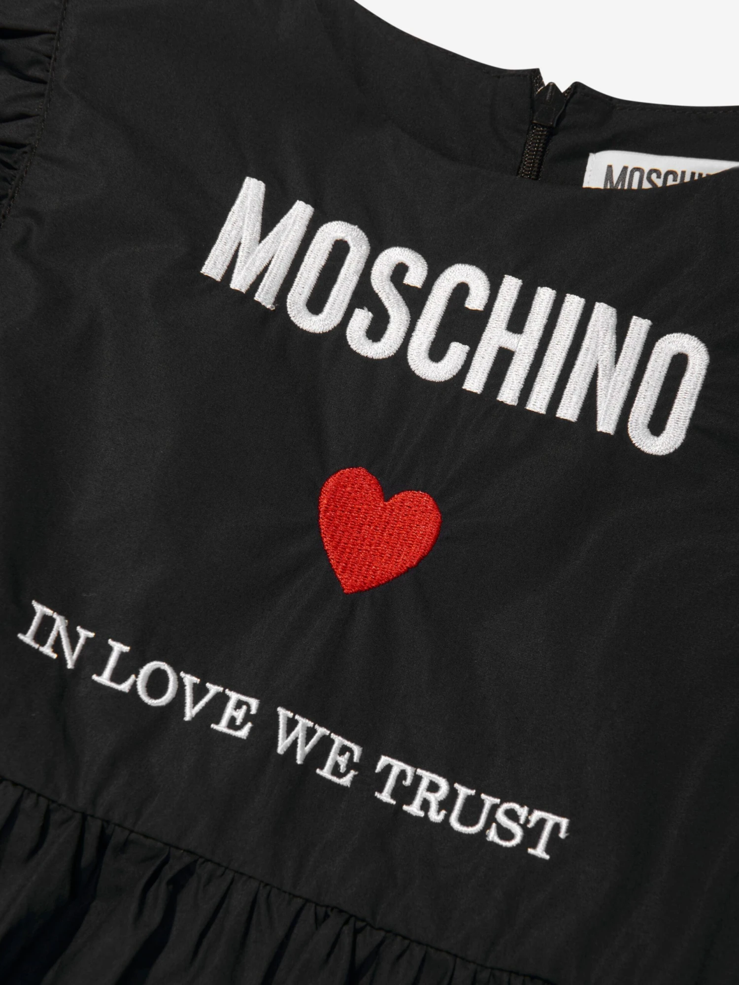 Girls Cotton Logo Dress In Black 5 Girls Cotton Logo Dress In Black - Image 3