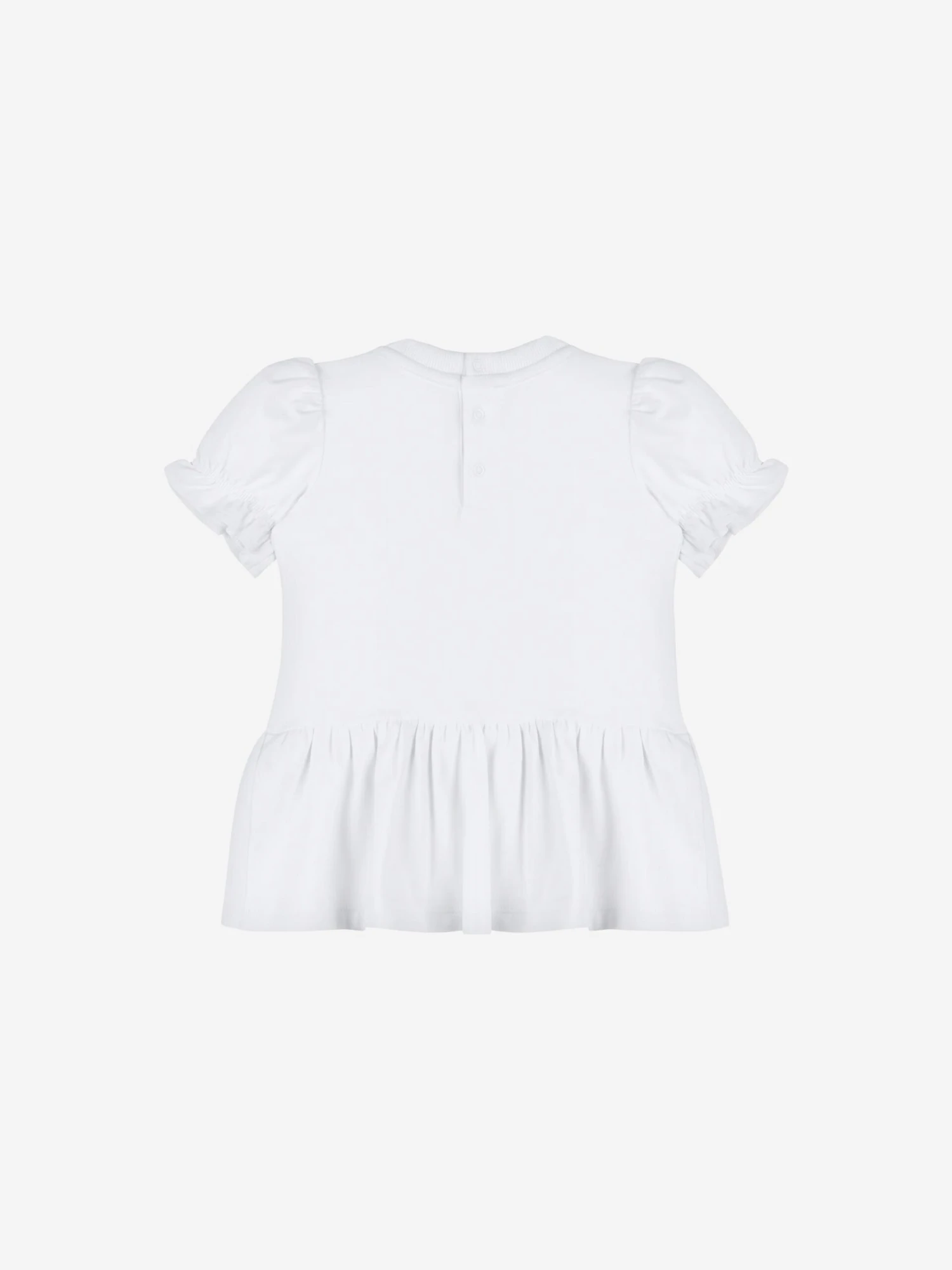 Baby Girls Cotton Teddy Heart Dress In White 4 Baby Girls Cotton Teddy Heart Dress In White - Image 2
