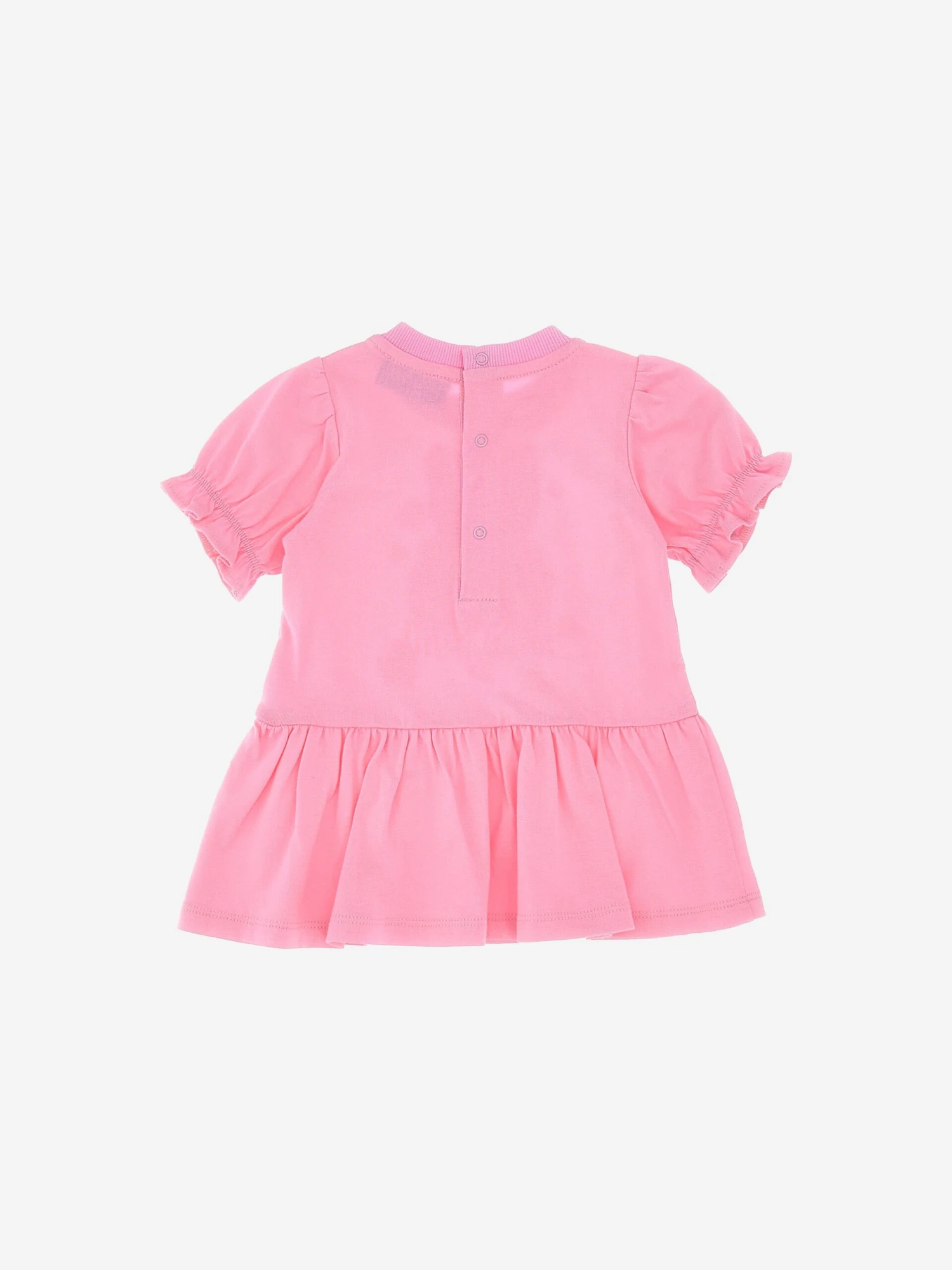 Baby Girls Cotton Teddy Heart Dress In Pink 4 Baby Girls Cotton Teddy Heart Dress In Pink - Image 2